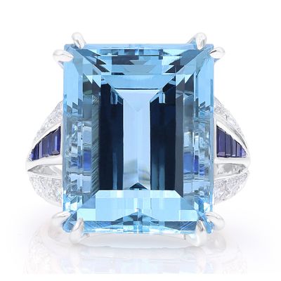 Oscar Heyman 18.11ct Emerald Cut Aquamarine Ring 302207