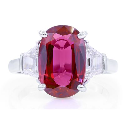 Oscar Heyman 5.09ct Vivid Red Ruby Ring 303218