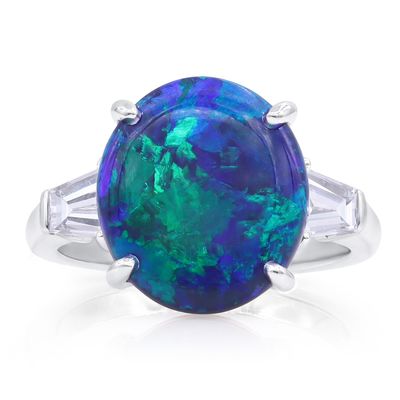 Oscar Heyman 4.24ct Black Opal Ring 303532