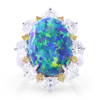 Oscar Heyman 5.82ct Black Opal Ring 303536
