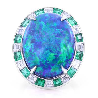 Oscar Heyman 17.19ct Black Opal Ring 303560