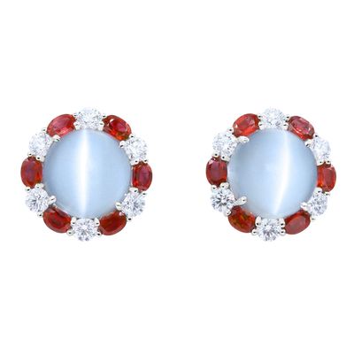Oscar Heyman Cat's-Eye Moonstone Earrings 707031