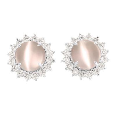 Oscar Heyman Cat's-Eye Moonstone Earrings 707052
