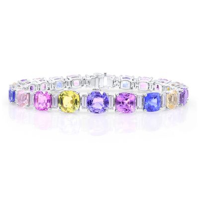 Oscar Heyman Multi-Color Unheated Sapphire Bracelet 804715