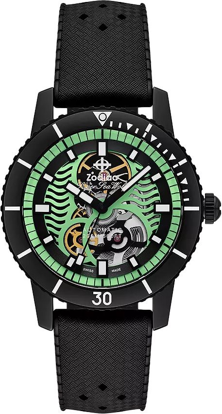 Zodiac Zo9318 Super Sea Wolf Skeleton Night Diver - Exquisite