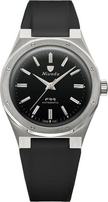 Nivada Grenchen 68035A77-BR Mark II Steel on Rubber Strap