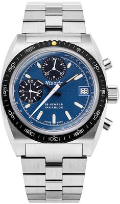 Nivada Grenchen 77003A45 Chronosport Blue on Bracelet