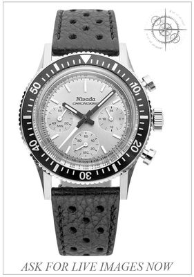 Nivada Grenchen 87043Q10 Chronoking Salmon Dial on Strap
