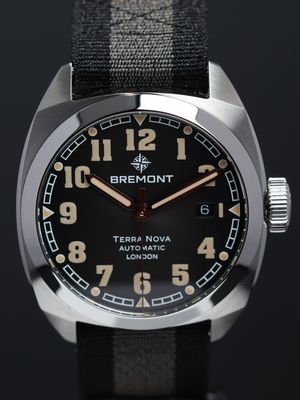 Bremont TN40-DT-SS-BK-N-S Terra Nova 40.5 Date Black Dial On Bracelet