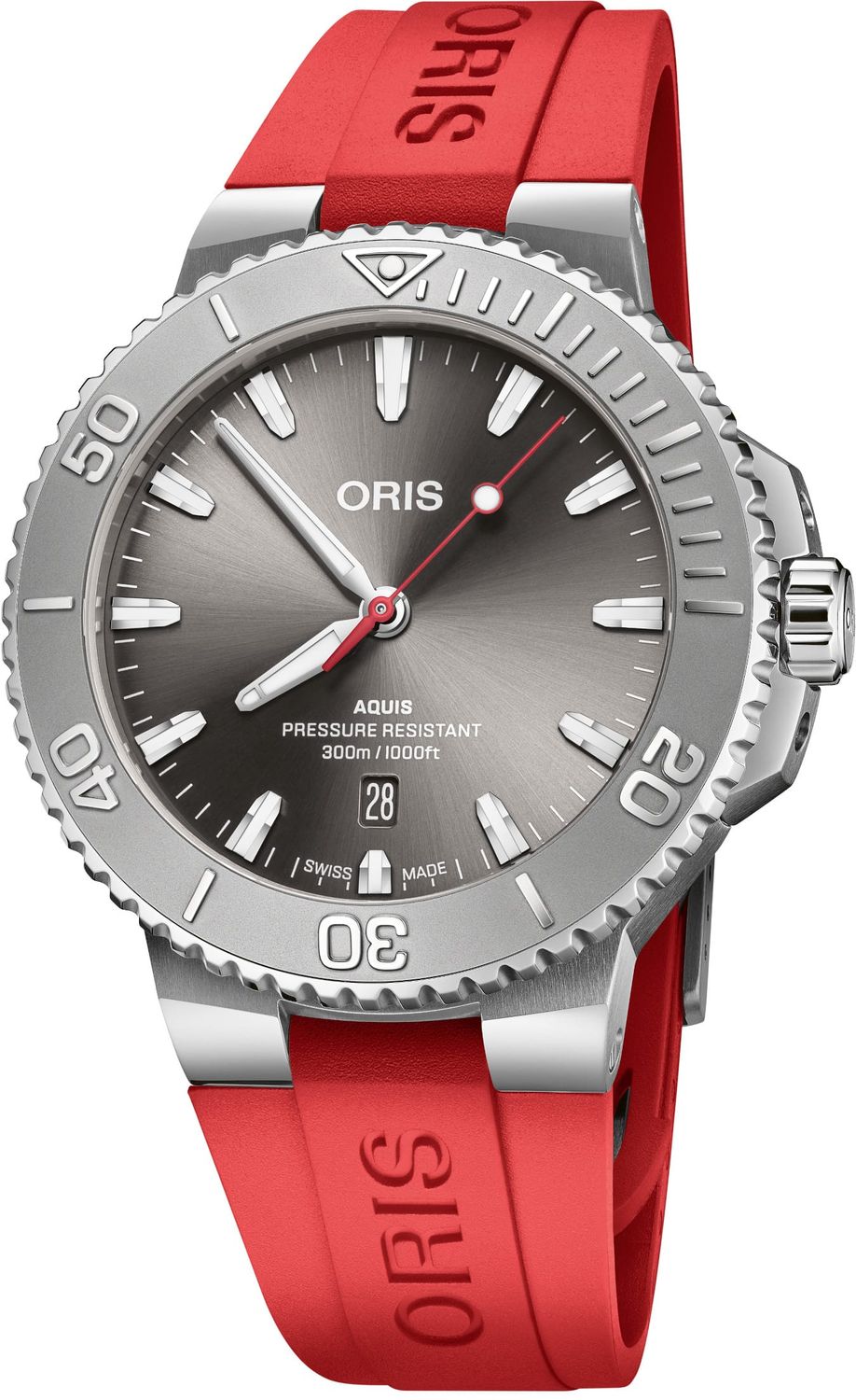 Oris 01 733 7789 4153-07 4 23 36FC Aquis Date Silver Dial On