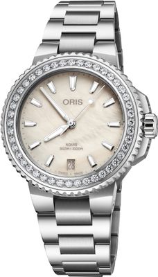 Oris 01 733 7792 4956-07 8 19 05P Aquis Date Diamonds 36.50mm