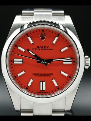 Rolex M124300-0007 Oyster Perpetual 41 Coral Red Dial