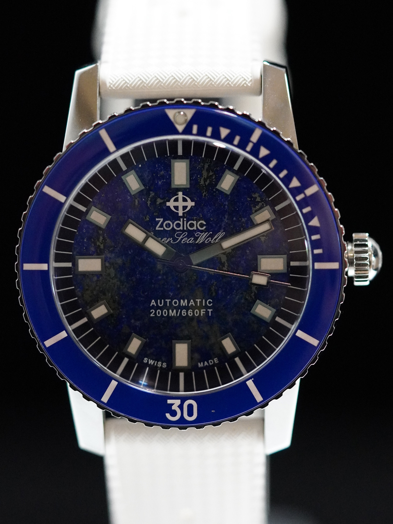 Zodiac Zo9312 Compression Diver Blue Lapis Lazuli Dial - Exquisite