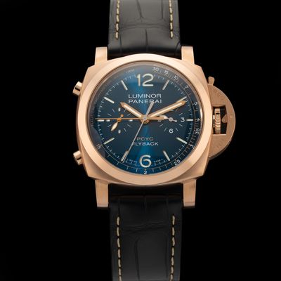 Panerai PAM01020 Luminor Yachts Challenge 18K Rose Gold Blue Dial
