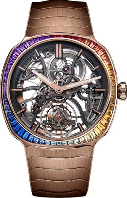 H. Moser & Cie. 6814-0401 Streamliner Tourbillon Rose Gold Skeleton Rainbow