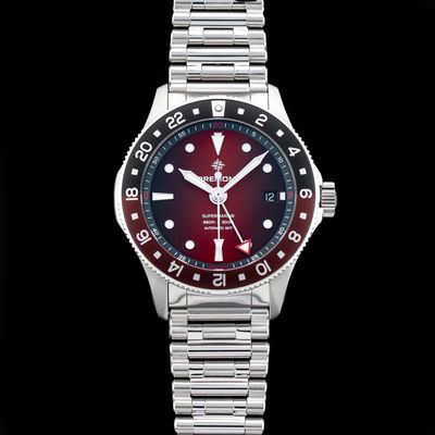 Bremont SM40-GMT-SS-RDBK-B Supermarine 300M GMT 'Ember' Red