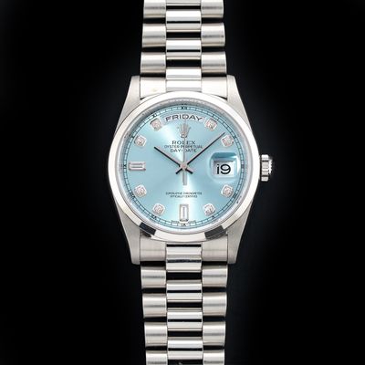 Rolex 18206 Rhodium Serti