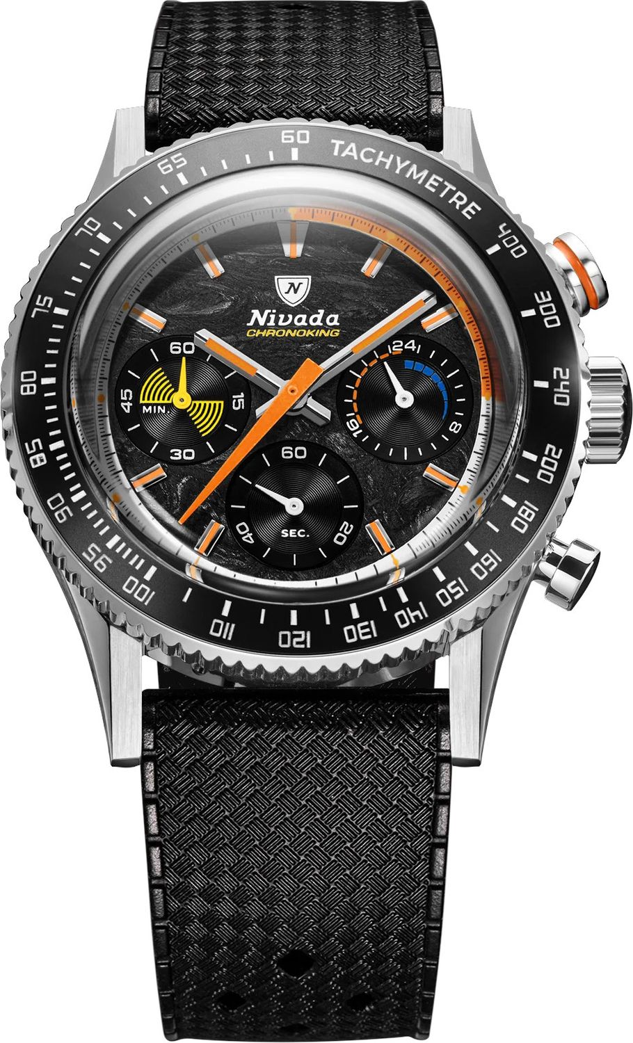 Nivada Grenchen 87049Q01 Chronoking Mecaquartz Racing Carbon