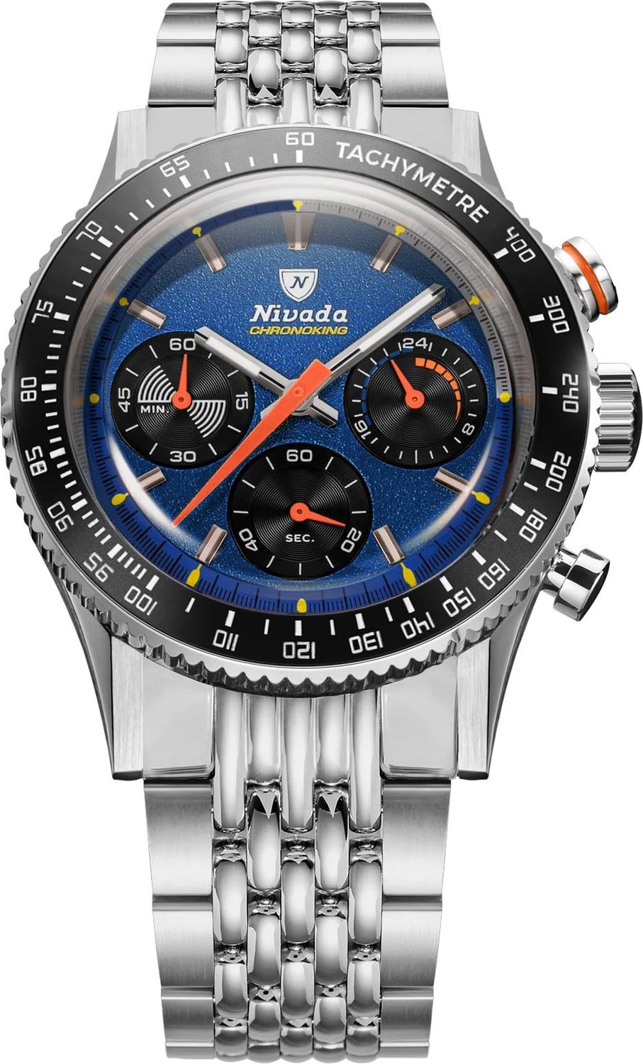 Nivada Grenchen 87050Q04 Chronoking Mecaquartz Racing Blue On