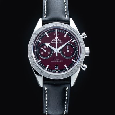 Omega 332.12.41.51.11.001 Speedmaster 57 Coaxial Chronometer Chronograph Red Dial 40.5mm On Strap