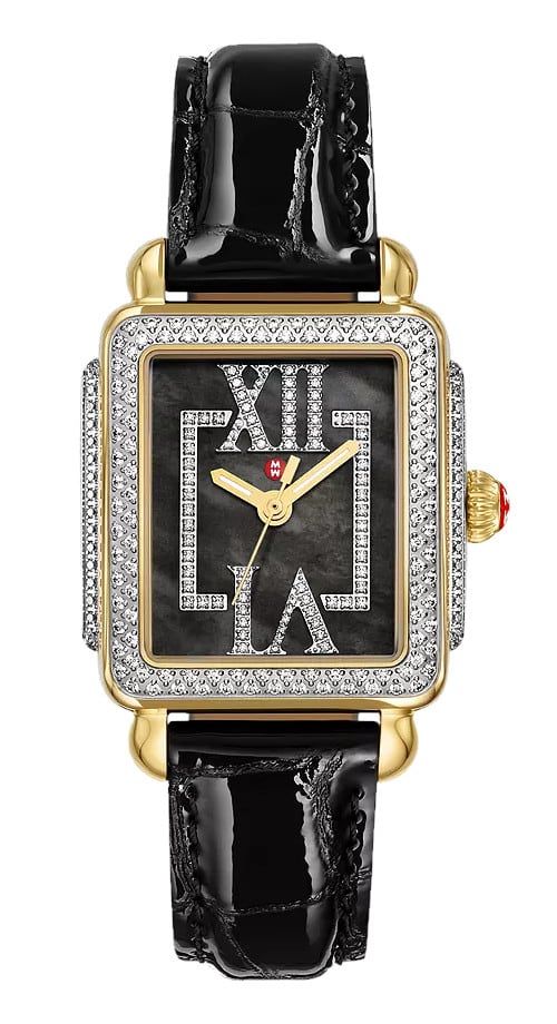 Michele MWW06G000050 Deco Madison Mid Pavé Roman Black - Exquisite