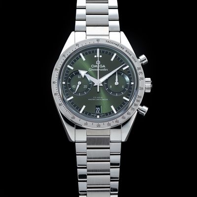 Omega 332.10.41.51.10.001 Speedmaster 57 Coaxial Chronometer Chronograph Green Dial 40.5Mm on Bracelet