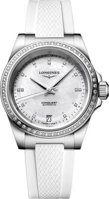 Longines Conquest L3.430.0.87.9 White Mother-of pearl Dial on Strap