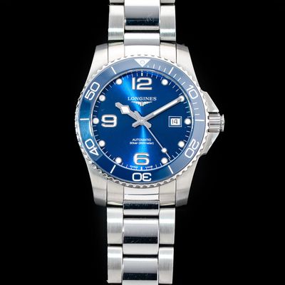 Longines L3.781.4.96.6 Hydroconquest Blue Dial on Bracelet