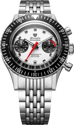 Nivada Grenchen 85241M04 Chronomaster Panda 41mm on Beads of Rice Bracelet