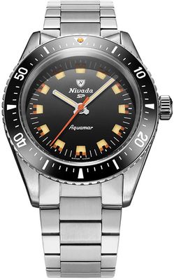 Nivada Grenchen 32068A20 Aquamar Black On Bracelet Flat Link