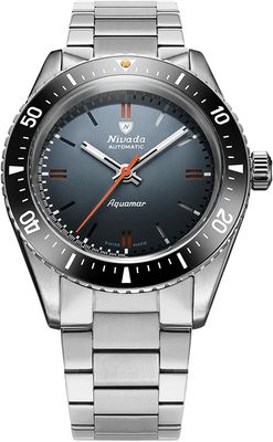 Nivada Grenchen 32077A20 Aquamar Grey on Bracelet Flat Link