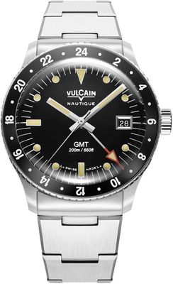 Vulcain 680174A07.BHM286 Skindiver GMT Black Luminova Beige
