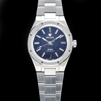 Nivada Grenchen 68018A77 F77 Titanium Dark Blue Aventurine