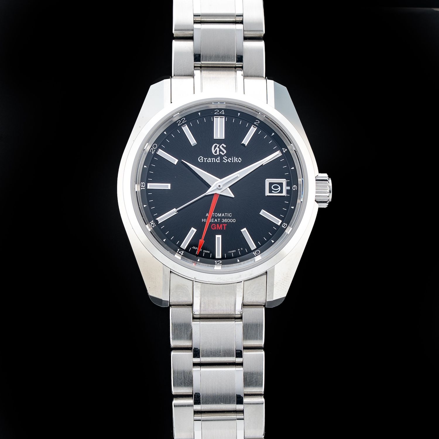 Grand Seiko グランドセイコーGMT SBGJ203 Grand Seiko SBGJ203 Hi-Beat GMT Black Dial - Exquisite Timepieces
