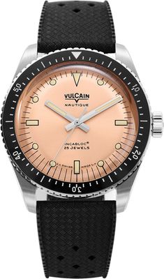 Vulcain 660170B87.BAR200 Skindiver Nautique Salmon Beige Luminova
