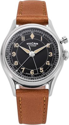 Vulcain 100268B97.BAC207 Cricket Classique 39mm Black & Khaki Numbers