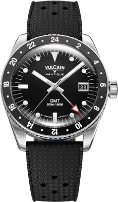 Vulcain 680174B07.BAR200 Skindiver GMT Black Luminova White