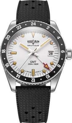 Vulcain 680174A57.BAR200 Skindiver GMT White Luminova Beige