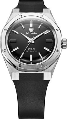 Nivada Grenchen 68035A77-DR Mark II Steel on Rubber Strap