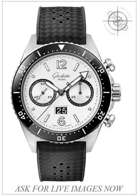 Glashütte Original Seaq Chronograph "Panda" On Black Rubber Strap 1-37-23-03-80-33