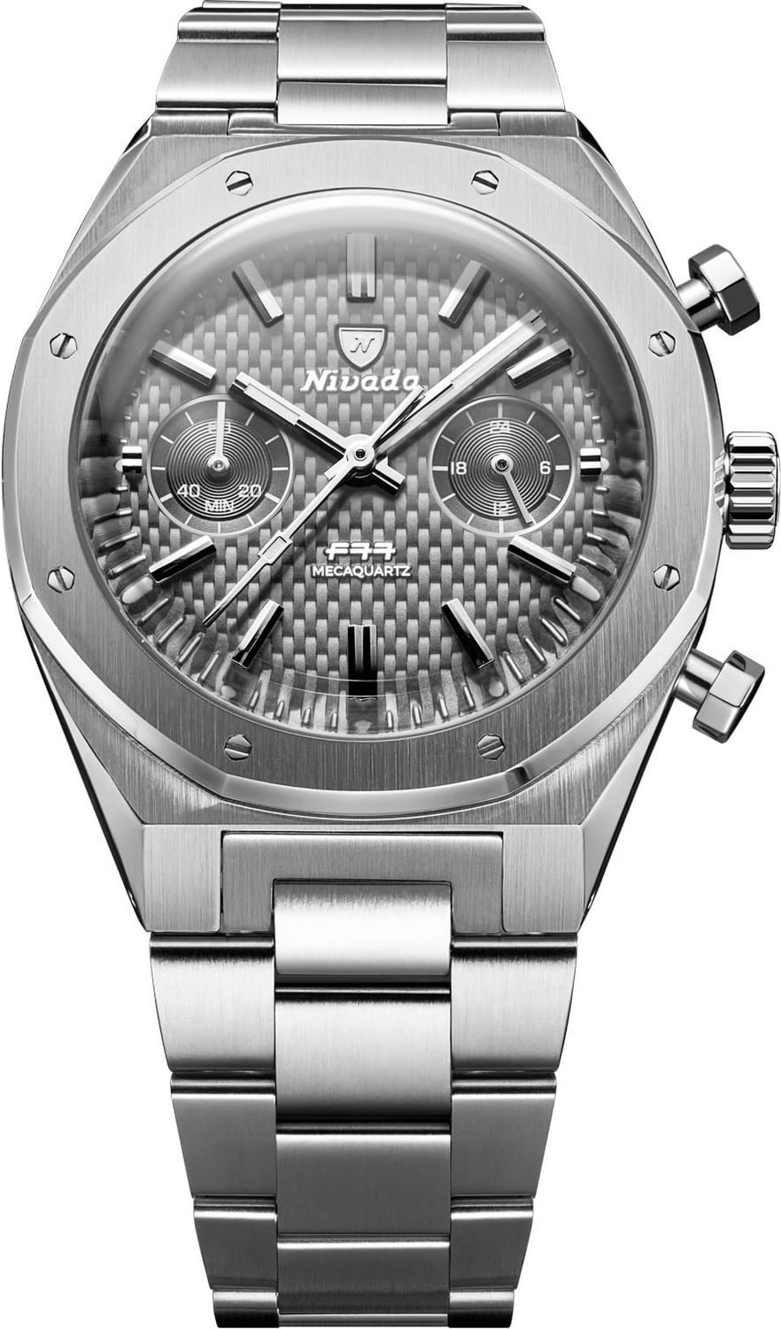 waracuda様 Nivada Grenchen 68001Q77 F77 Chrono Mecaquartz Grey 38Mm