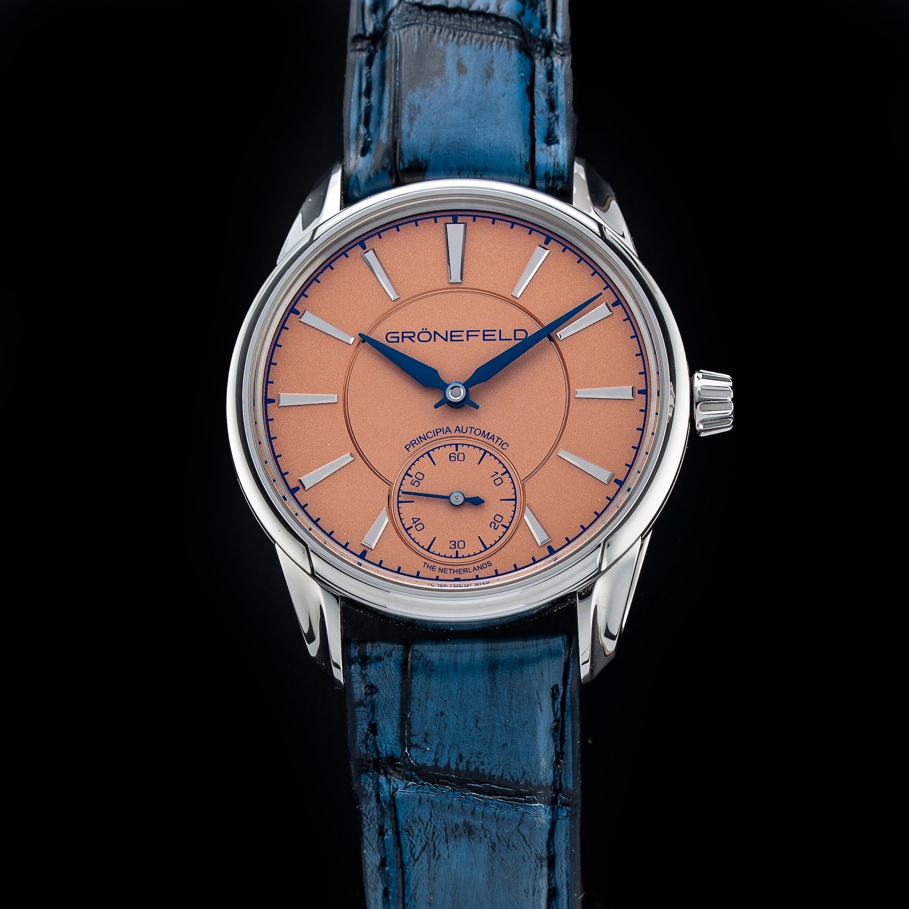 Gronefeld 1941 Principia Automatic Stainless Steel Salmon Dial