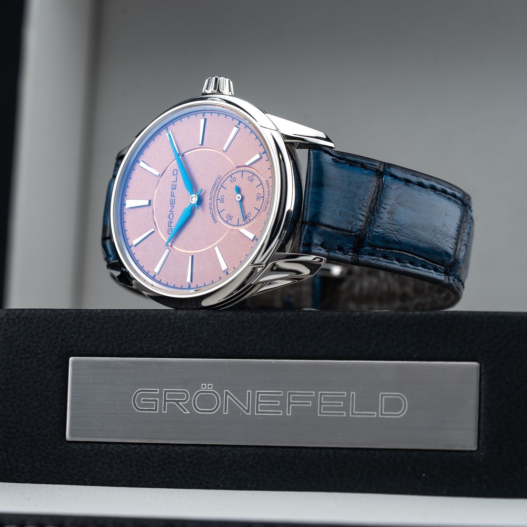 Gronefeld 1941 Principia Automatic Stainless Steel Salmon Dial