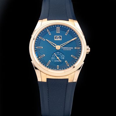 Parmigiani Fleurier PFC910-1500340-X03182 Tonda GT Small Seconds Blue Guilloche Dial 18k Rose Gold