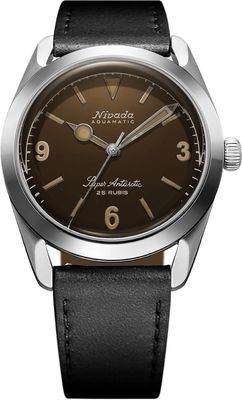 Nivada Grenchen 32031A17 Super Antarctic 3.6.9 Black Leather Strap
