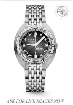 DOXA 855.10.101V.10 SUB 250T GMT Sharkhunter Vintage On Stainless Steel Bracelet