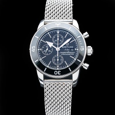 Breitling Superocean Heritage Chronograph 44 Black Dial Stainless Steel Watch A13313