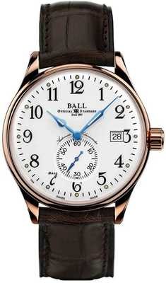 Ball Watch Trainmaster Standard Time 18K NM3888D-PG-LCJ-WH