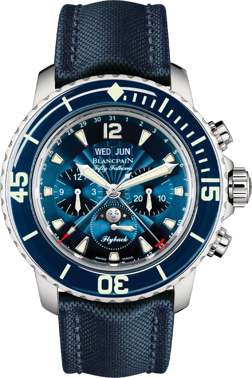 BLANCPAIN Flyback クロノグラフ腕時計 Blancpain Fifty Fathoms Complete Calendar Flyback Chronograph Moon