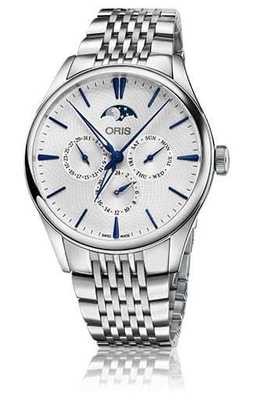 Oris Artelier Complication Silver Blue on Bracelet